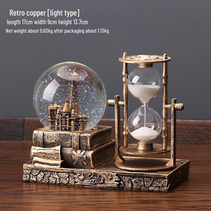 

Artistic Retro Snowflake Hourglass Music Box Gift for Girls