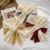 Short Scarf for Women Autumn and Winter Cross Knitted Scarf Korean Version Color Matching Winter Warm Lazy Neck Gaiter