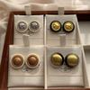 Retro Button-Type Bow Stud Earrings Romantic And Elegant Niche Design High-End Fashion Light Luxury Earrings Women