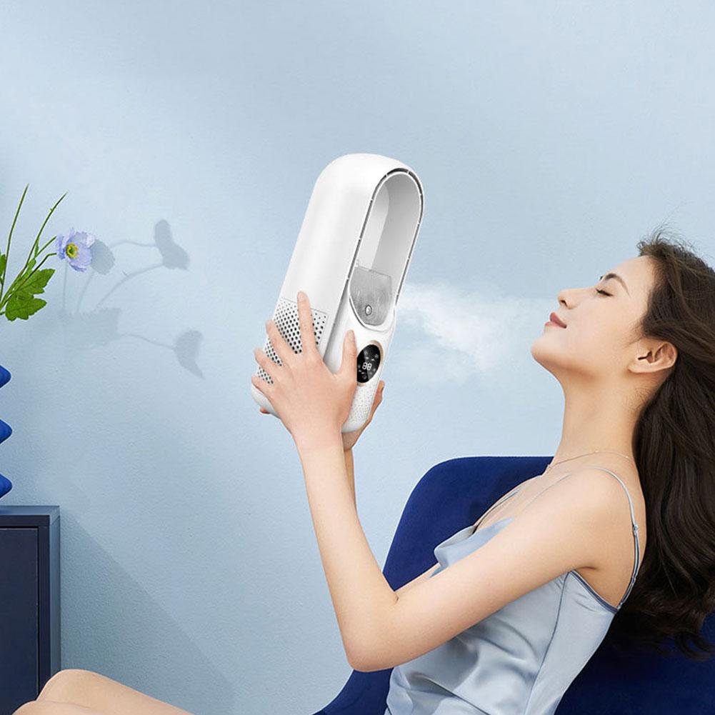 Portable Bladeless Fan with 6 Speeds & Mist Personal Cooling Fan 6H Timer Quiet Table Fan for Home Office Bedroom