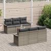 7 Piece Grey Garden Sofa Set with Cushions