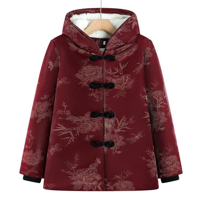 Women's Winter Cotton-padded Jacket, Cotton-padded Jacket, Hooded Cotton-padded Jacket, Piled and Thickened Old Lady To Keep Warm