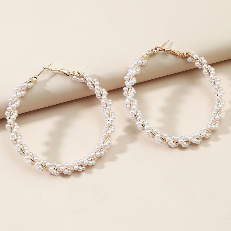 Luxury Female Big Round Hoop Earrings for Women Imitation Zircon Earrings Trendy Fashion Wedding Zircon Gifts