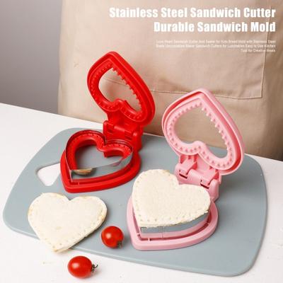 Love Heart Sandwich Cutter And Sealer for Kids Picnic Sandwich Maker Easy Clean Bread Mold Kitchen Tool