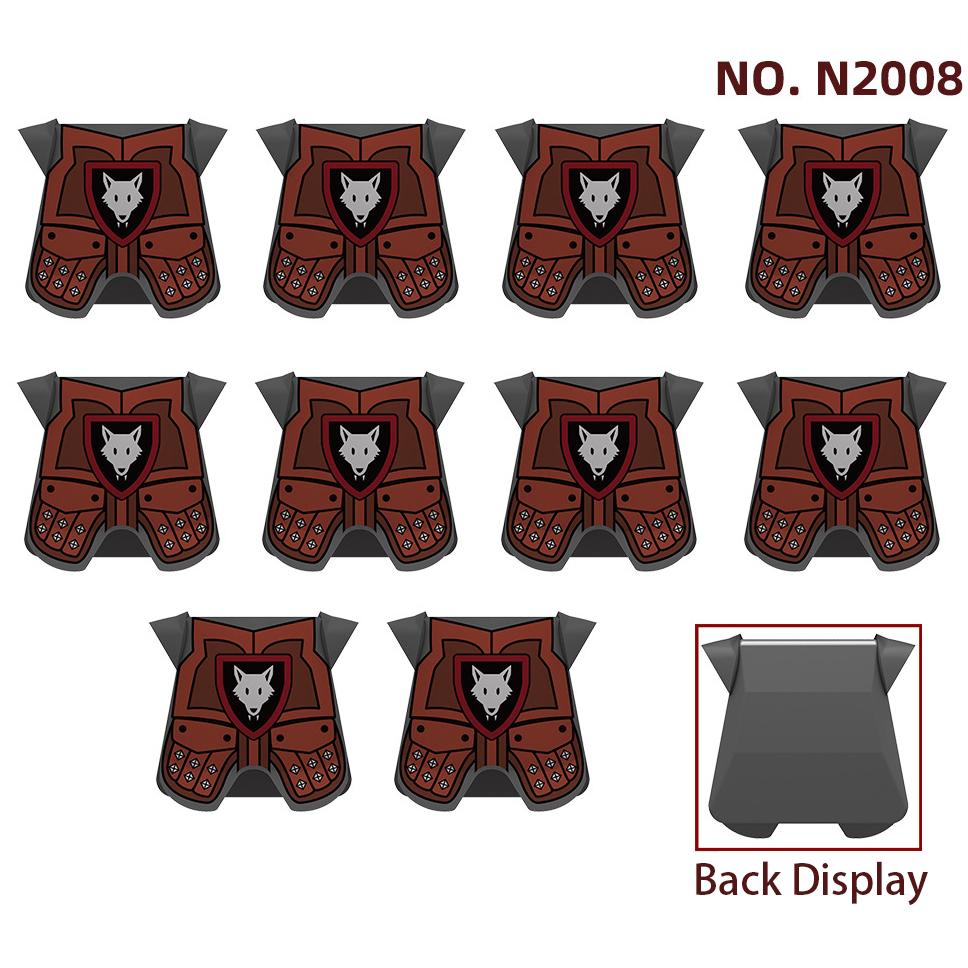 MOC Medieval Knights Armor Vest Shields Building Blocks Lion Soldiers Accessories Bricks Toys Compatible Kids Gift