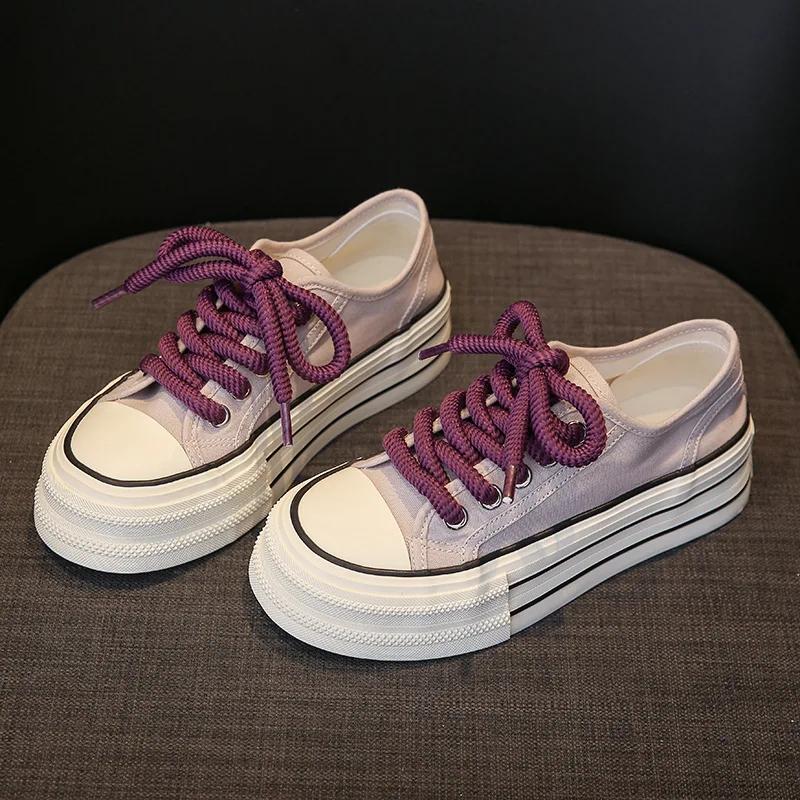 Fashion 2025 Summer New Women's Fashion Casual Canvas Shoes Comfortable, Breathable, Thick Soled, Anti Slip Casual Shoes
