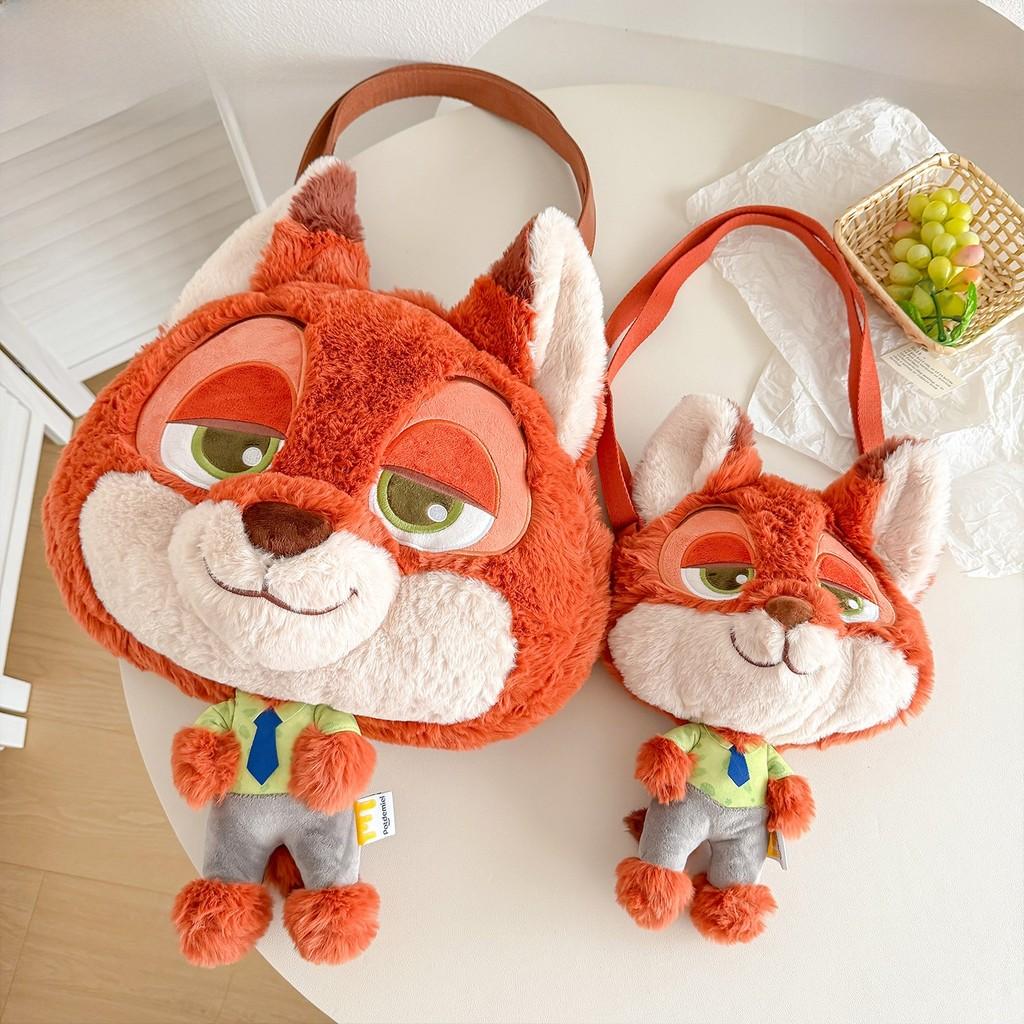 Zootopia Nick Plush Shoulder Bag With Cartoon Design For Kids And Teens