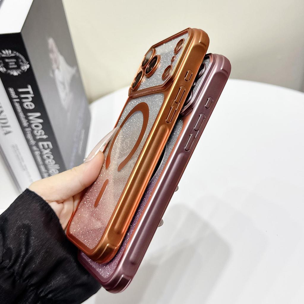 iPhone 16 Pro Max Glitter Gradient Magnetic TPU Case for Large Window Apple 17 Series