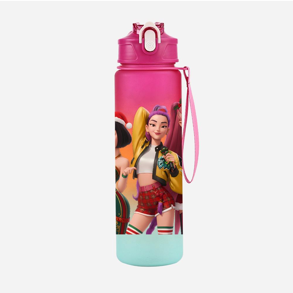 Cartoon Weihnachten K-Pop Dämonenjäger Bedruckte 750 ml Wasserflasche Große Kapazität Trinkbecher Tragbar Outdoor Sport Wasserbecher Kinder Kind Geschenk