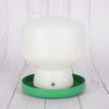 Large Plastic Green Cover White Barrel Automatic Drinking Fountain Bird Drinker Feeder Dispenser
