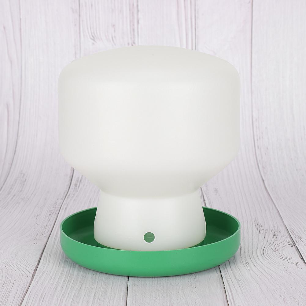 Large Plastic Green Cover White Barrel Automatic Drinking Fountain Bird Drinker Feeder Dispenser
