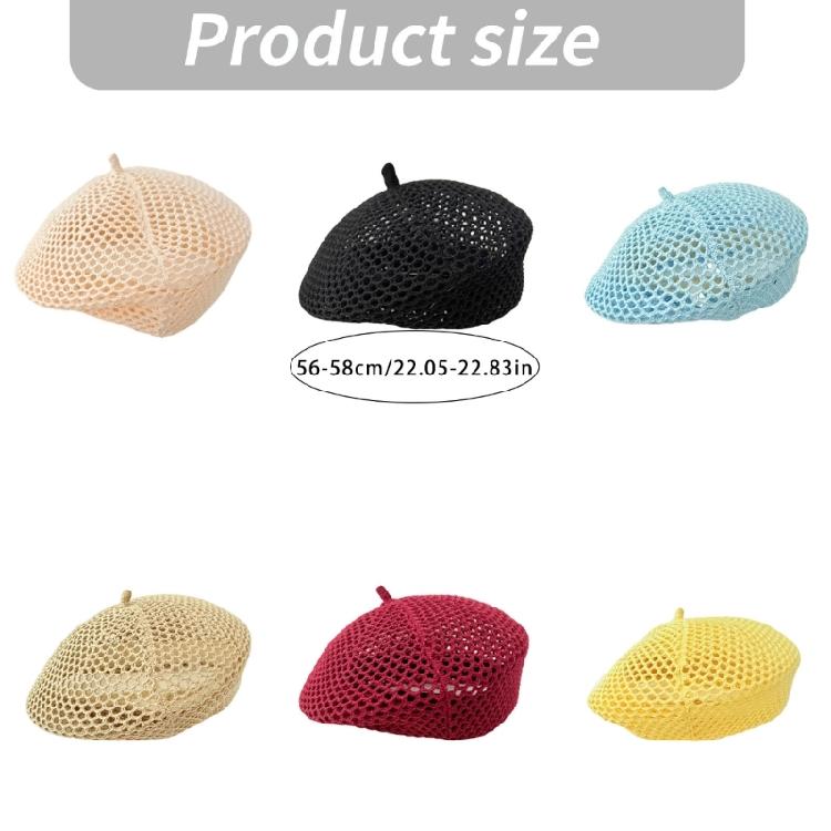 Breathable Raffia Grass Woven Beret Hat For Women Spring Essential Hollowout Sun Hat For Various Occasion Photoshoots Headpiece