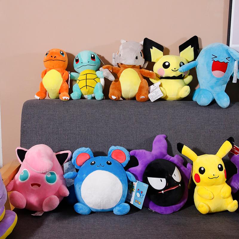 Original pokemon boneca pikachu boneca de pelúcia engraçado bulbasaur squirtle charmander charizard eevee snorlax jigglypuff psyduck crianças brinquedo presentes de natal