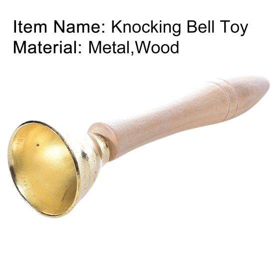 2Pcs Orff Knocking Bell Kids Early Education Wood Shaking Hand Bell Percussion Instrument Toy