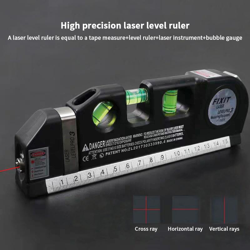 Laser Wasserwaage Linienwerkzeug Mehrzweck Laser Wasserwaage Set Standard Kreuzlinienlaser Maßband Lineal Mit Metall Stativständer