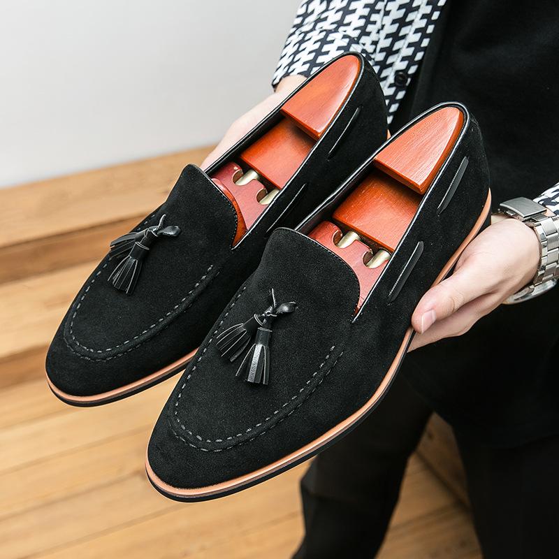 Men's Shoes Four Seasons New Loafers Fashionable Men's Foot Shoes Doudou Shoes Trend One Pedal Casual Leather Shoes Can Be