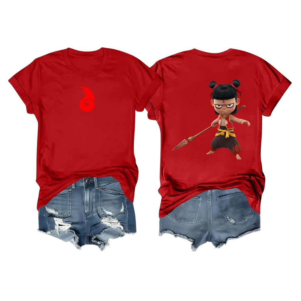 Women's Casual Daily Round Neck Printed Short Sleeved T-shirt Letter Top