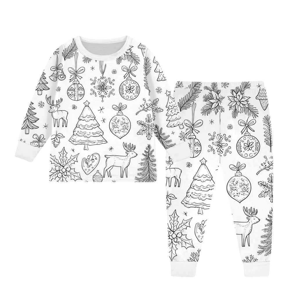 Kids Colorable Pants Set Boys Girls Funny DIY Hand Painted 2 Piece Outfits Cartoon Coloring Clothing Sets