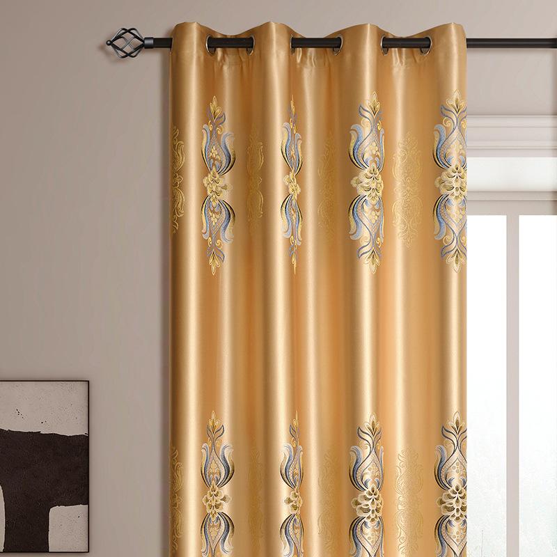 Cortinas Terminadas Cortinas Jacquard Tejidas de Estilo Europeo Cortinas Perforadas Cortinas Blackout