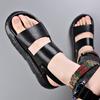 Fashion Summer New Designer Leather Sandals for Men Solid Color Dual-use Designer Slippers Male Fashion Casual Anti-slip Beach Shoes Man