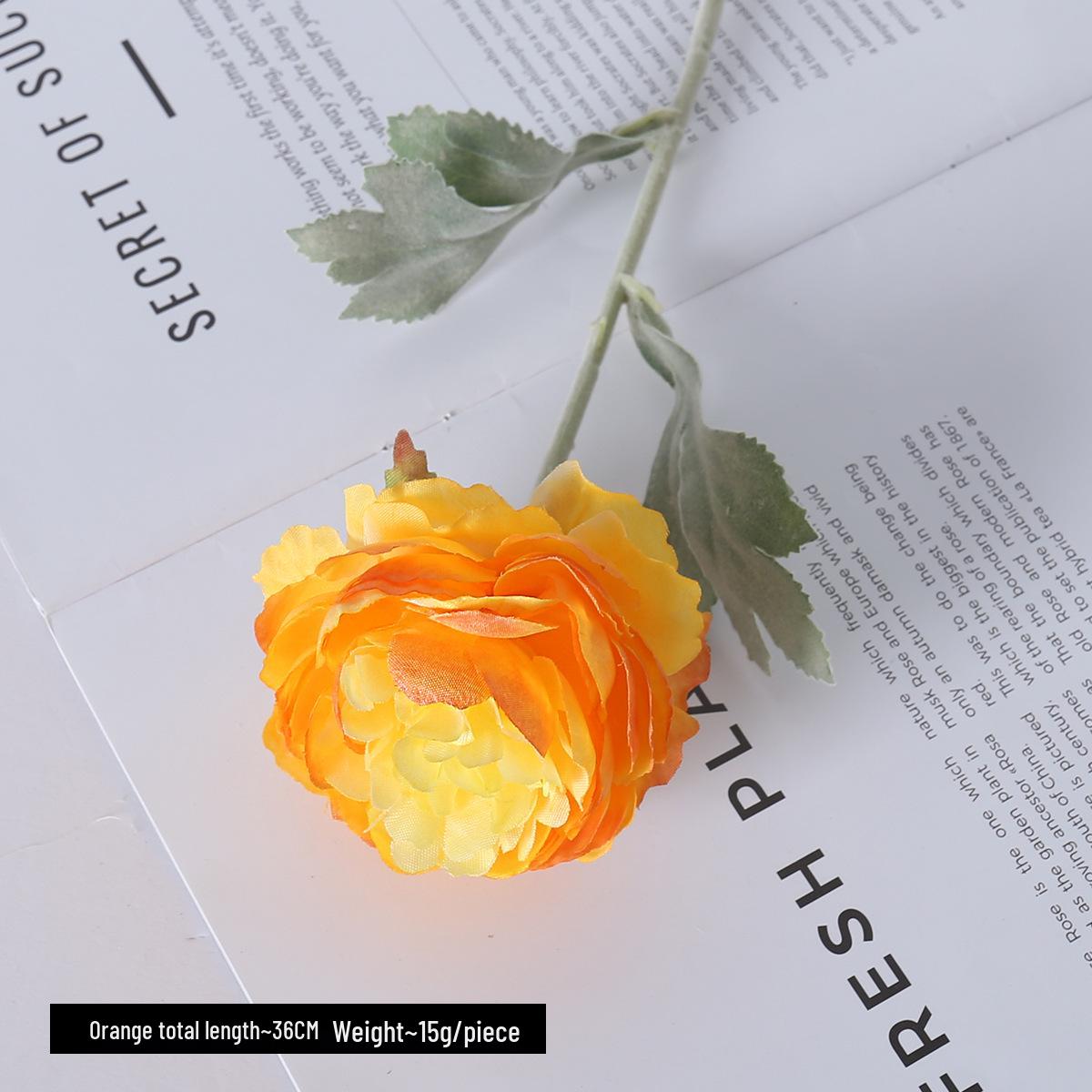 

European-Style Dew Lotus Faux Flowers for Wedding & Home Decor оранжевый