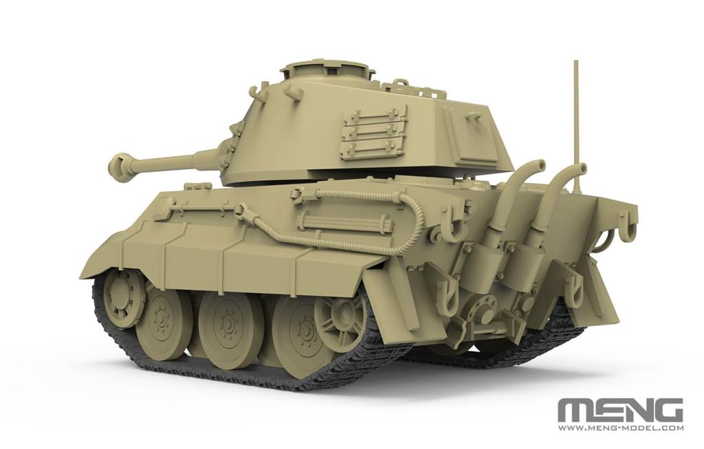 Meng-Model World War Toon Series German Heavy Tank King Tiger with Henschel Turret, Pre-Colored Plastic Model Kit MWWT021 (Tank)