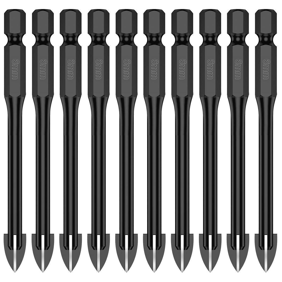 

10-20Pcs Tile Porcelain Drill Bits 6mm Alloy Full-grinding Hole Saw Drilling Tool Electric Screwdriver Bits Set for Glass Mirror 6mm&Hexagonal&75mm