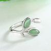 925 Silver Foliage Adjustable Rings For Women Girls Wedding Luxury Quality Jewelry Accessories Jewellery