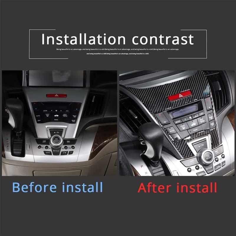 Soft Carbon Fiber Car Central Control Air Conditioner Panel Decorative Stickers Suitable for Honda Odyssey RB1/RB2/RB3 2009-2014