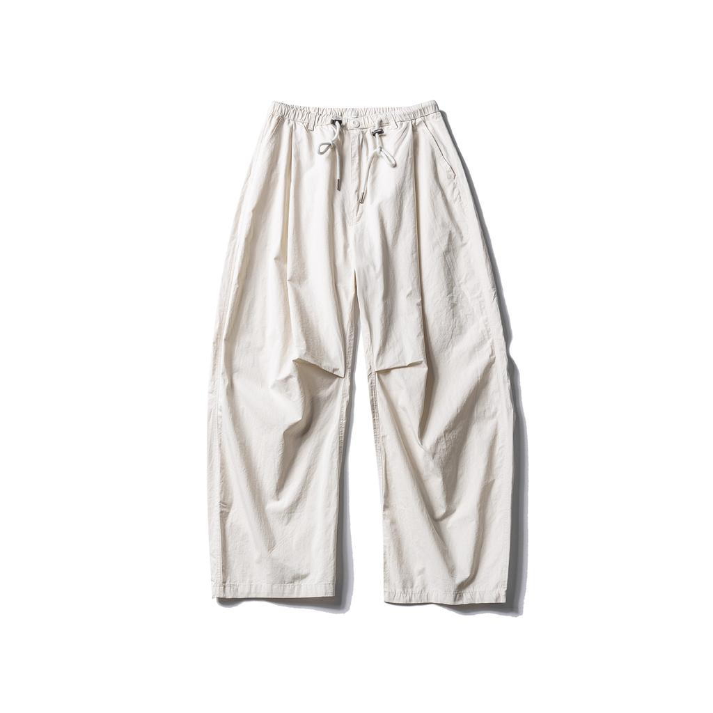 American street tide brand simple solid color scimitar wide leg casual pants men's lazy relaxation loose straight long pants