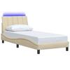 Bed Frame without Mattress  Hanko  Cream 80x200 cm Fabric