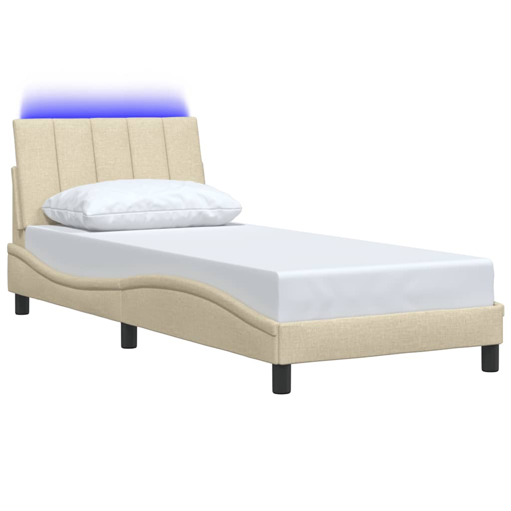 Bed Frame without Mattress  Hanko  Cream 80x200 cm Fabric