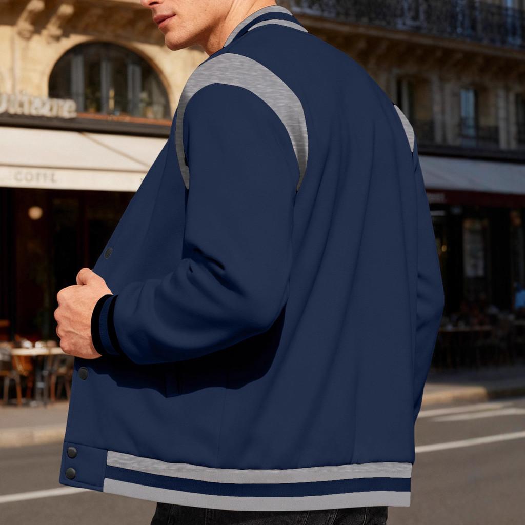 American West Coast Mens Casual Bomber Jacket With Padded Splice For Streetwear Style