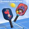 Kids Pickleball Paddle Cartoon Print Lightweight Glass Fiber Children Pickleball Racket Pickleball Accessories Birthday Gift