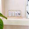 Trä Skrivbords Flip-kalender Vintage Vändsidig Design Stående Kalender Datumvisning DIY Träkalender Skrivbordsdisplay