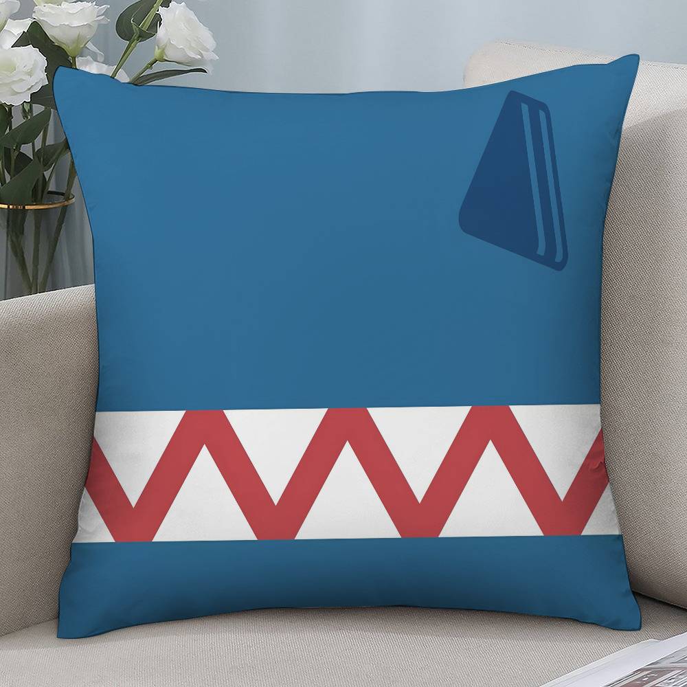 

Cartoon Fashion Shark Blue Pillow Case Short plush Double-sided Print Square Throw Pillow Covers Sofa Home Cushion Decor 12x12Inch