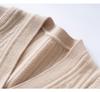 Women's V-Neck Cashmere Cardigan - 2025 Fall/Winter: Ribbed, Gentle, Slimming, Loose-Fit Short Jacket