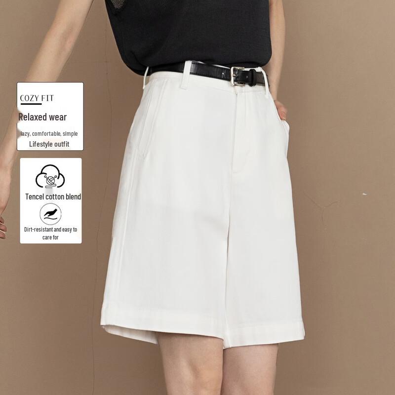 Women s High-Waist Lyocell Cotton Bermuda Shorts S