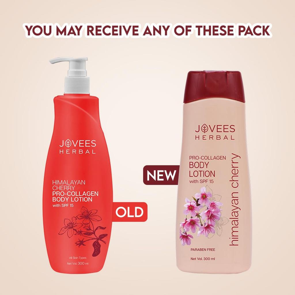 Jovees Herbal Himalayan Cherry Body Lotion 300ml Pack of 1 for Deep Hydration Smooth Radiant Skin Anti-Aging Moisturizer