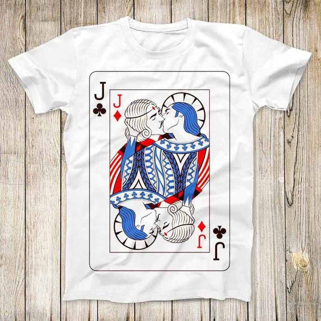 Jack Spielkarte Super Cool GAY Pride Design T-Shirt LGBT Regenbogen Pik Karo Geschenk Mode Oberteil T-Shirt 2803