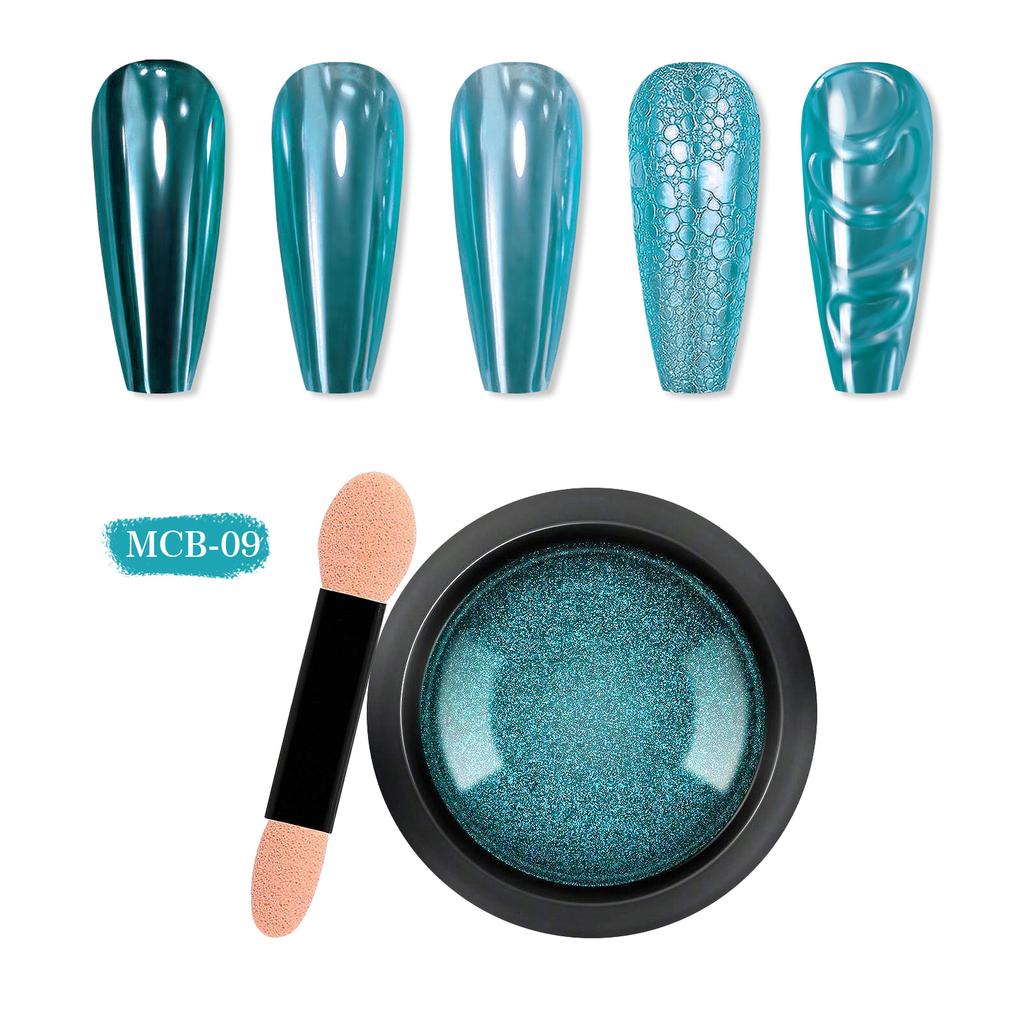Nail Art Titanpulver, Spiegelmehl, einfarbig, galvanisch, magisches Spiegelpulver, Nail Art Glitter Mcb Set