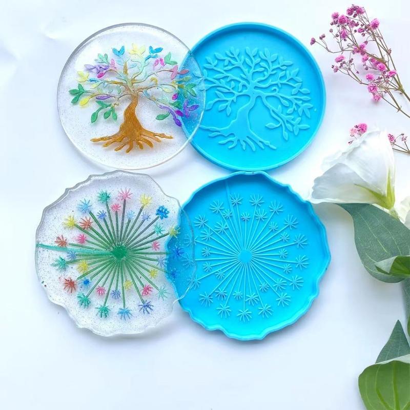 Silikonformen für Kunstharz, Untersetzer, Epoxidformen, Kunstharzgussformen zur Herstellung von Untersetzern, DIY-Kunstwerken aus Kunstharz