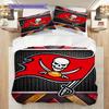Tampa Bay Buccaneers Pattern Bedding Quilt Set Quilt Cover Pillowcase Home Decoration Birthday Gift (1 * Duvet Cover + 2 * Pillowcase, Without Core)