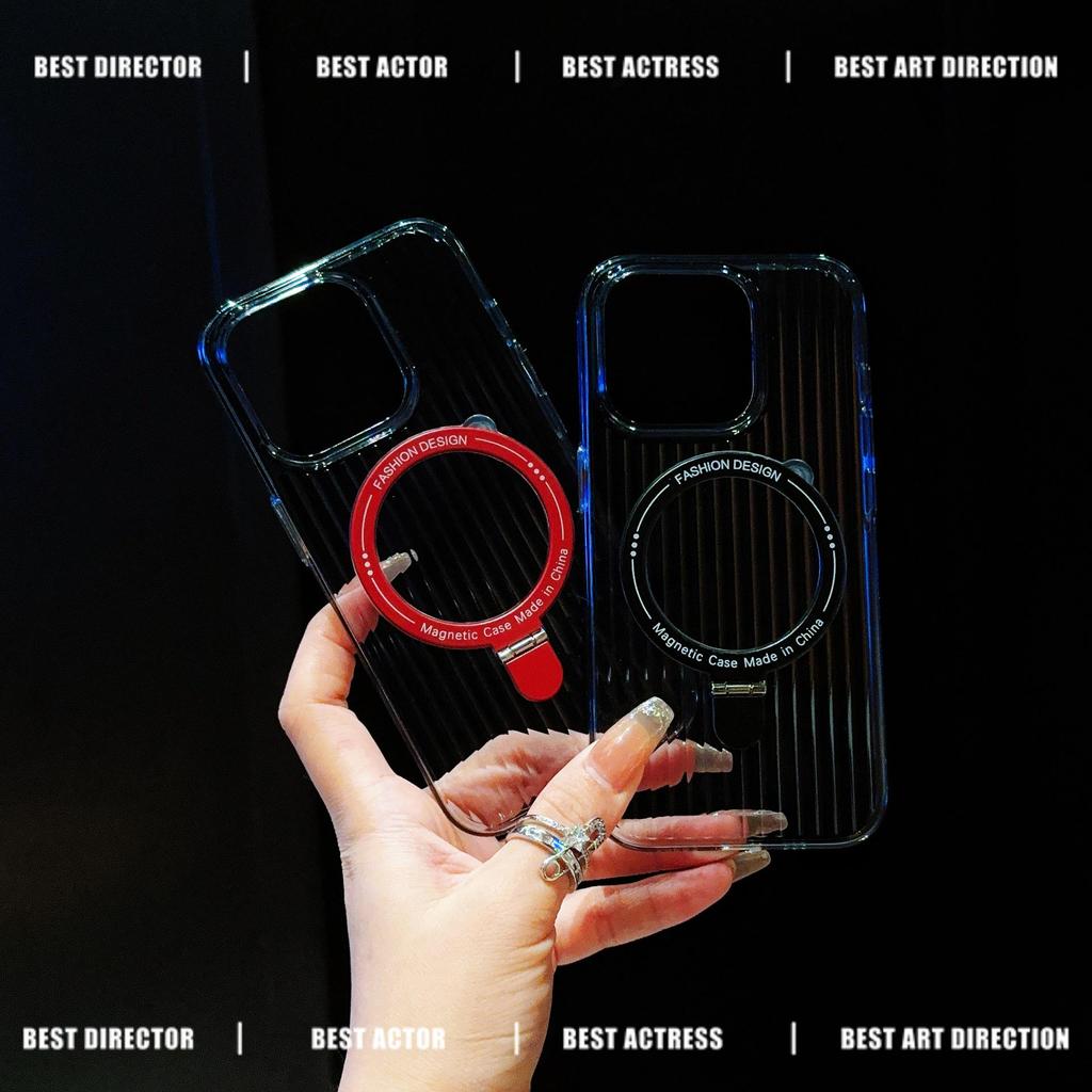 Apple 16 Pro Max Case: Transparent, Non-Slip, Corrugated Shell with Integrated Stand for iPhone 16 Series, Skin-Feel Finish