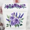 1/2pcs Romantic purple rose lavender toilet sticker PVC self-adhesive waterproof toilet decoration sticker