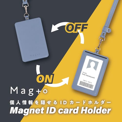 Nakabayashi Magto Magnetic ID Card Holder, Vertical Type, Mist Blue MGT-ID-02-B