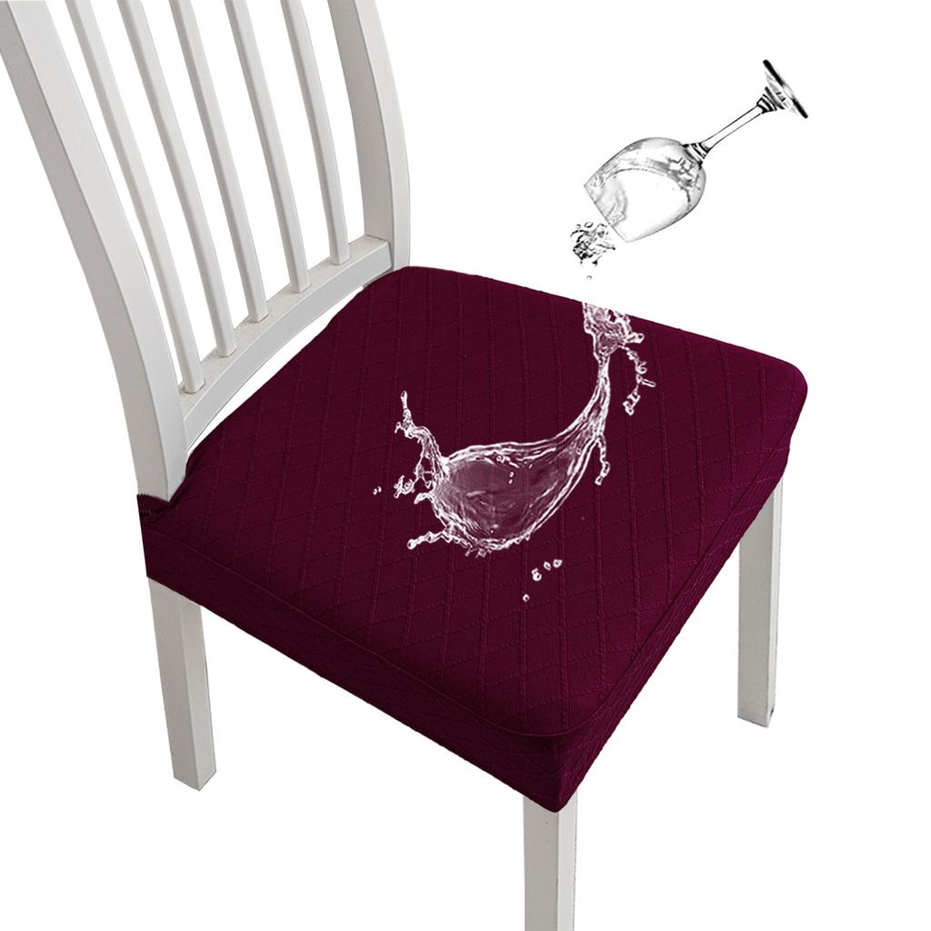 Universal Waterproof Elastic Dining Chair Cover Removable Washable Seat Protector for Home Kitchen Living Room