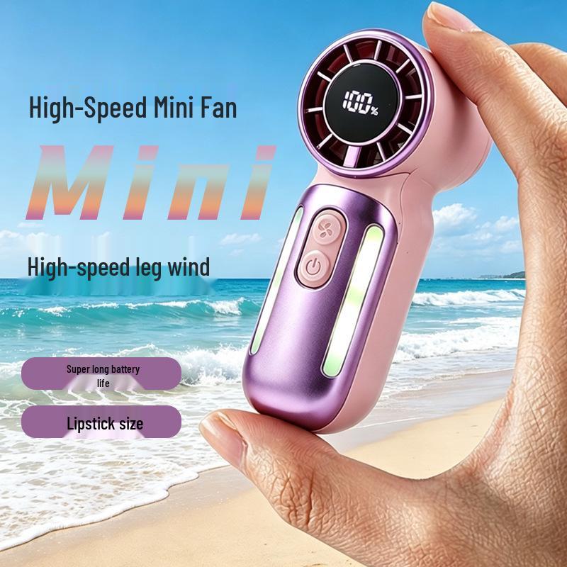 2026 Portable MINI Handheld Fan with Stepless LED Display for Outdoor Camping