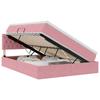 Storage Bed with Mattress Pink 140 X 200 Cm Velvet