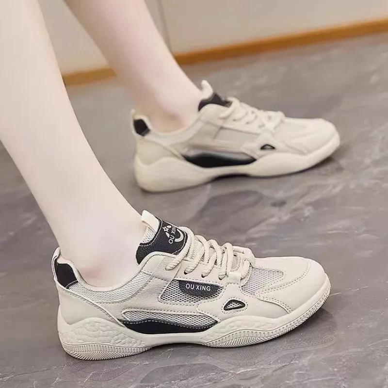 Fashion Ladies Shoes 2025 Hot Sale Lace-up Women's Vulcanize Shoes Fashion Color Matching Outdoor Slip-Resistant Casual Classic Sneakers